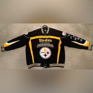 NFL Steelers Super Bowl Champions Varsity Jacket - Black & Yellow